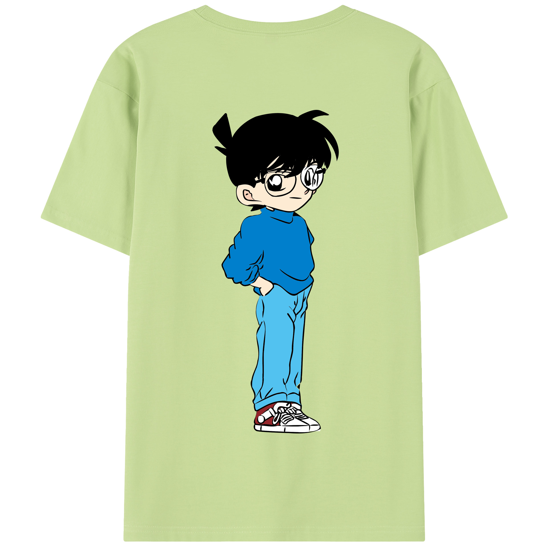 （画像用） 名探偵コナン 江戸川 コナン Detective Conan Conan Edogawa 綿100％半袖Tシャツ（背面プリント）